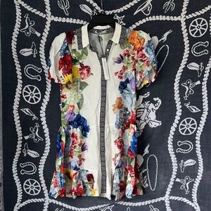 Alice + Olivia Black and White Patterned Dress